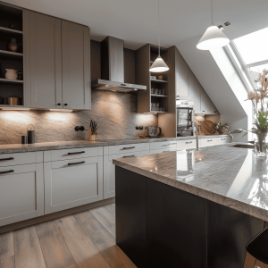 Plan de travail granit blanc printemps