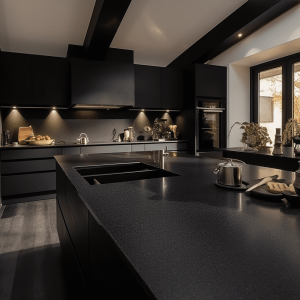 Plan de travail granit noir absolu