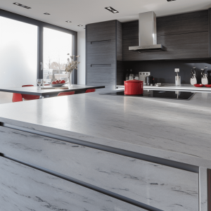 Plan de travail marbre blanc fantaisie