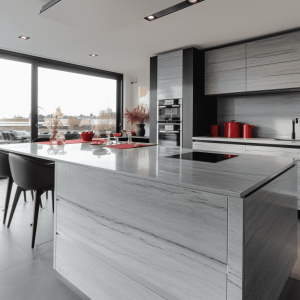 Plan de travail marbre blanc fantaisie