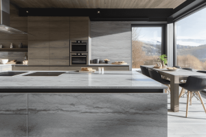 Plan de travail marbre blanc fantaisie