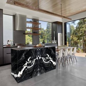 Plan travail quartz quartzite noir des andes
