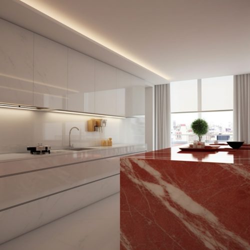Plan de Travail en Marbre Rouge “Alicante” 9