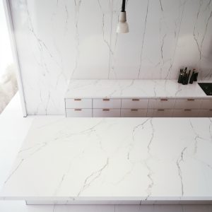 Plan de Travail Cuisine Quartz Calacatta Abezzo