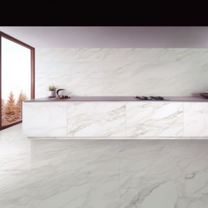 Plan de Travail Cuisine Quartz Calacatta Bolina