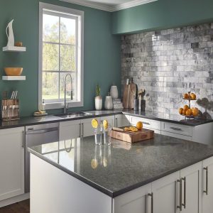 Plan de Travail Cuisine Quartz Gris Babylone