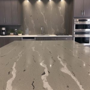 Plan de Travail Cuisine Quartz Gris Babylone