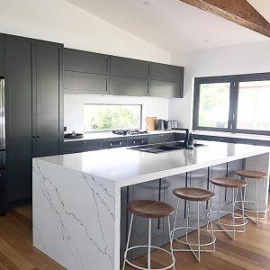 Plan de Travail Cuisine Quartz Vena Staturio Blanc
