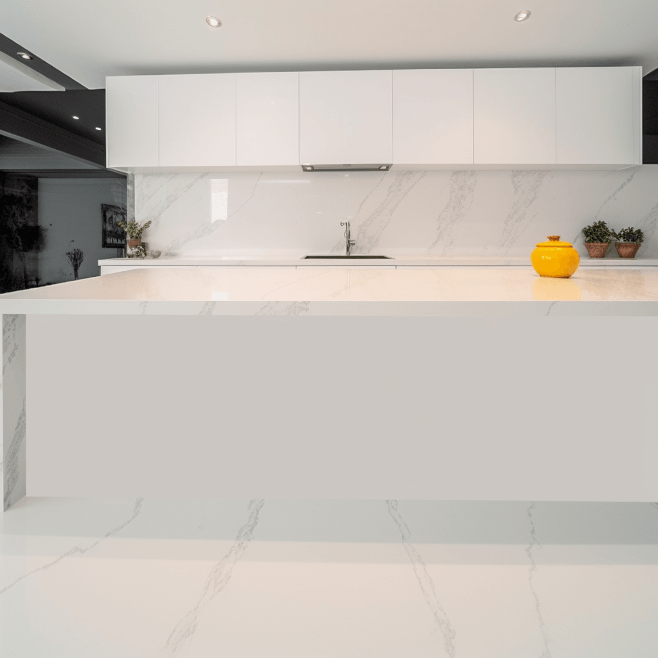 Plan de Travail Cuisine Quartz – “Alabaster Blanc”