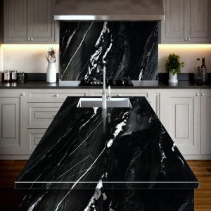 Plan travail quartz quartzite noir des andes
