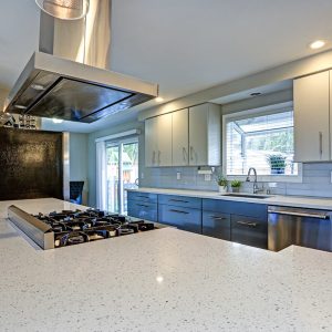 Plan travail en quartz poivre blanc