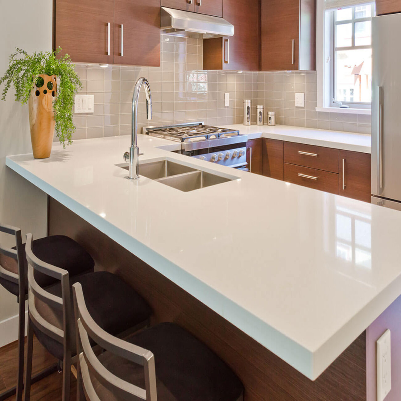 Plan de Travail Quartz Pas Cher – “Blanc Arctique” 15