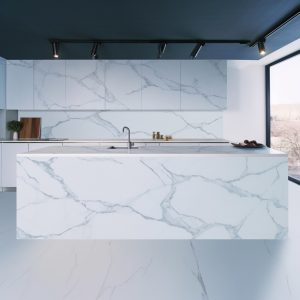 Plan de Travail Cuisine Quartz Calacatta Bolina