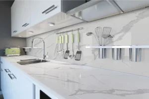 Plan de Travail Quartz Blanc Calacatta Bali