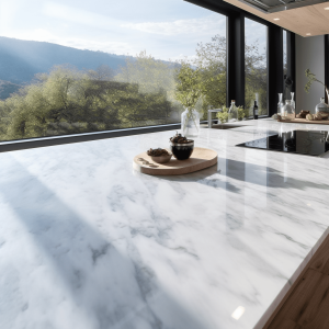 Plan de travail marbre blanc afyon