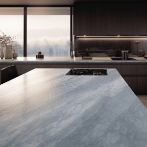 Plan de travail marbre bleu cristallite