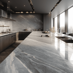 Plan de travail marbre gris nuage