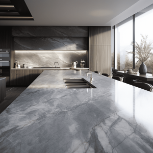 Plan de travail marbre gris nuage