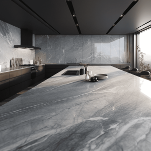 Plan de travail marbre gris nuage