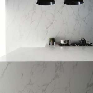 Plan de Travail Quartzite Blanc Calacatta Monaco