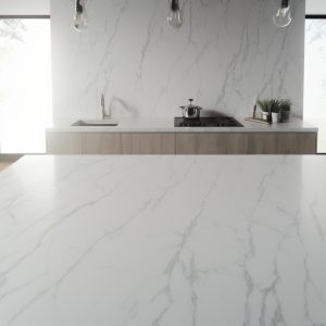 Plan de Travail Quartzite Blanc Calacatta Monaco