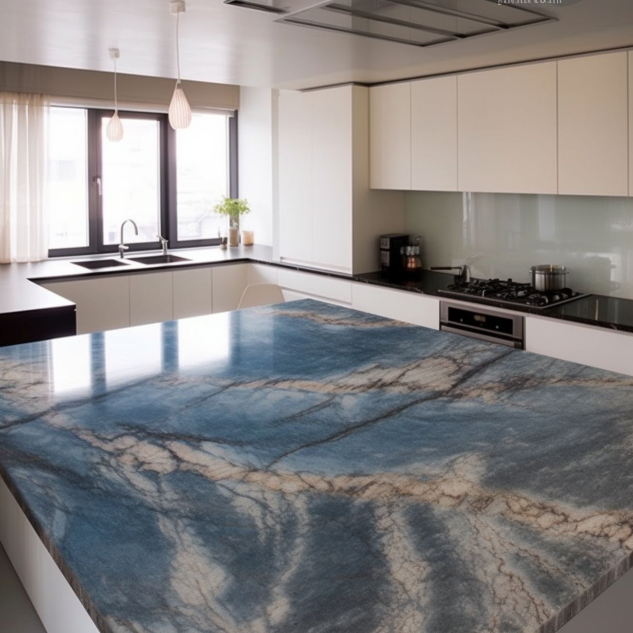 Plan de Travail en Granit Bleu « Fantaisie » 16