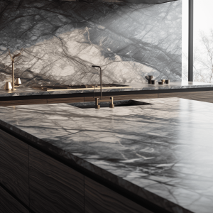 plan de travail marbre blanc