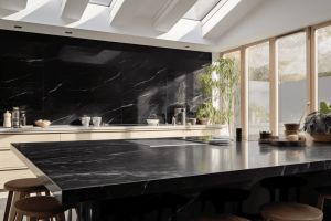 plan de travail marbre noir marquina