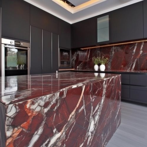 Plan de Travail en Marbre Rouge « Jasper » 8