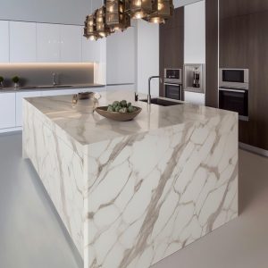 Plan de Travail Cuisine Blanc Quartz