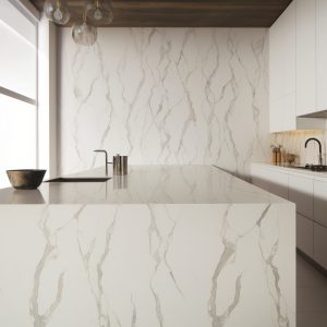 Plan de Travail Cuisine Blanc Quartz