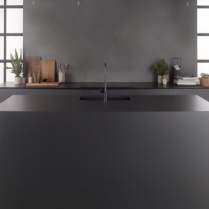 Plan de Travail Cuisine Noir Majesté Minuit Finition Béton