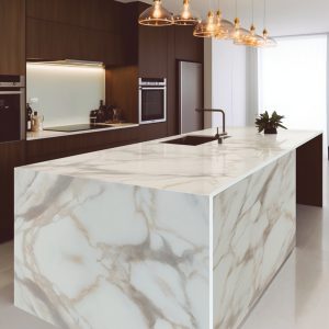 Plan de Travail Cuisne Quartz Calacatta Lavasa