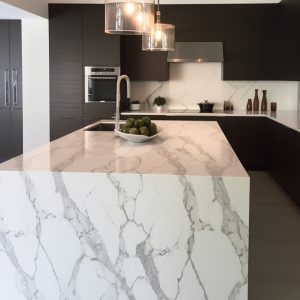 Plan de Travail Cuisine Quartz Calacatta Venice
