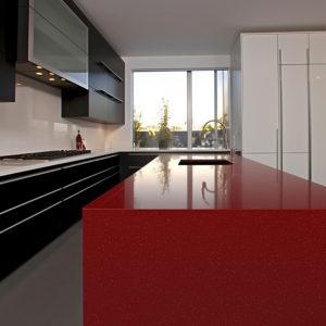 Plan de Travail Cuisine Quartz Red Shimmer