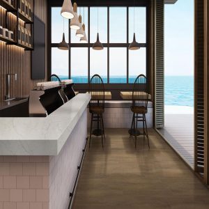Plan de Travail Quartz Blanc Calacatta Miraggio Sienna