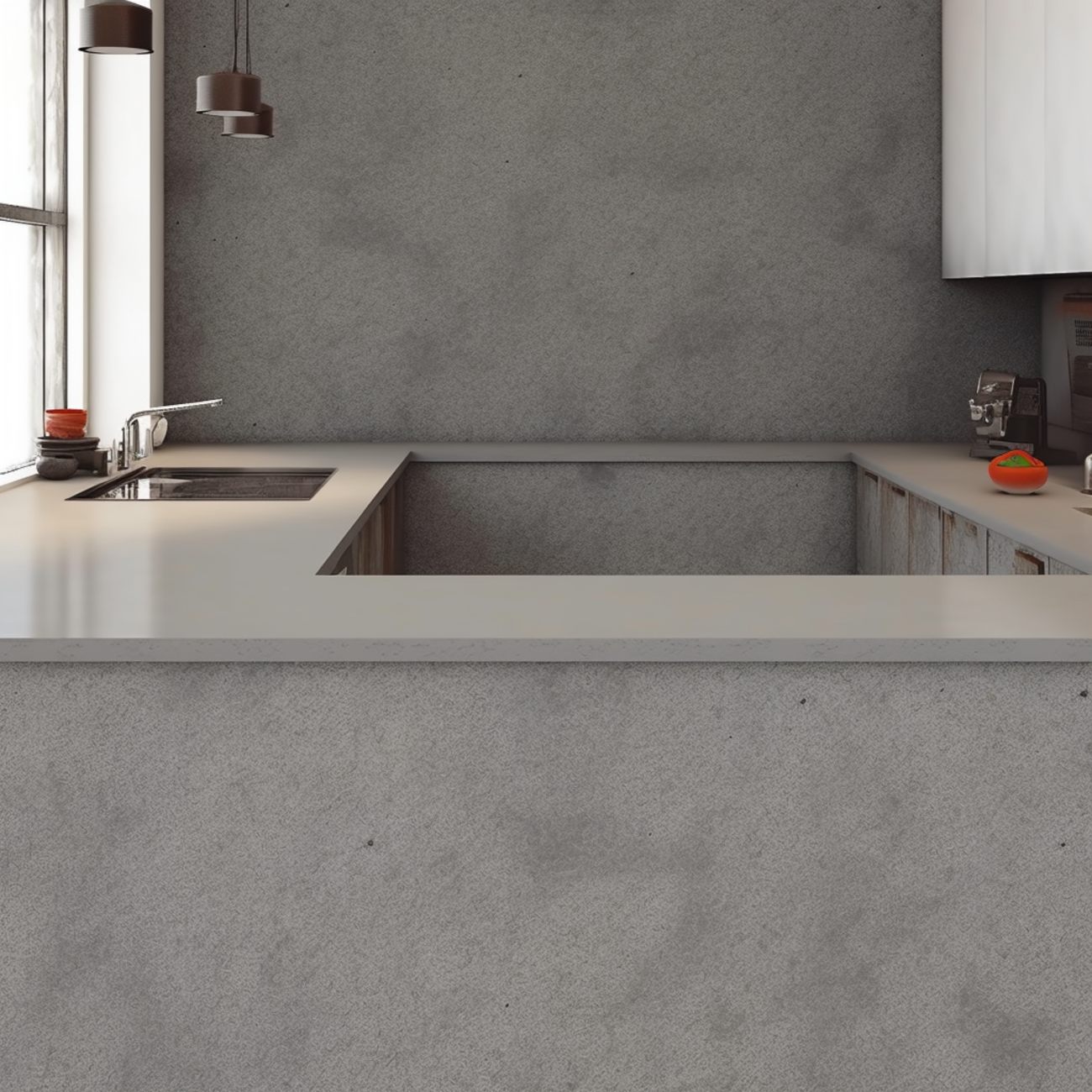 Plan de Travail Quartz – “Caesarstone Gris Côtier”