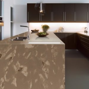 Plan de Travail Quartz Fossile Marron