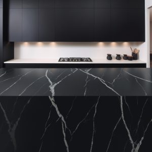 Plan de Travail Quartz Noir Minuit Marquina