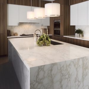 Plan de Travail Quartz Pas Cher Carrara Mist