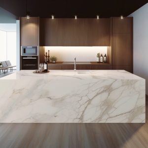 Plan de Travail Quartzite Blanc Calacatta Monaco