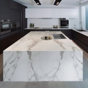 Plan de Travail Quartzite Blanc Calacatta Monaco