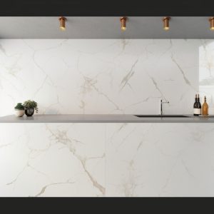 Plan de Travail Quartzite Blanc Calacatta Monaco