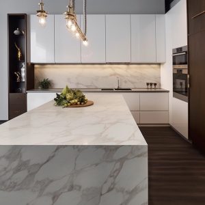 Plan de Travail Quartzite Blanc Carrara Caldia