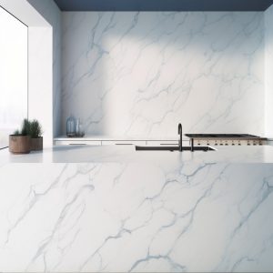 Plan de Travail Quartzite Calacatta Miraggio Cielo