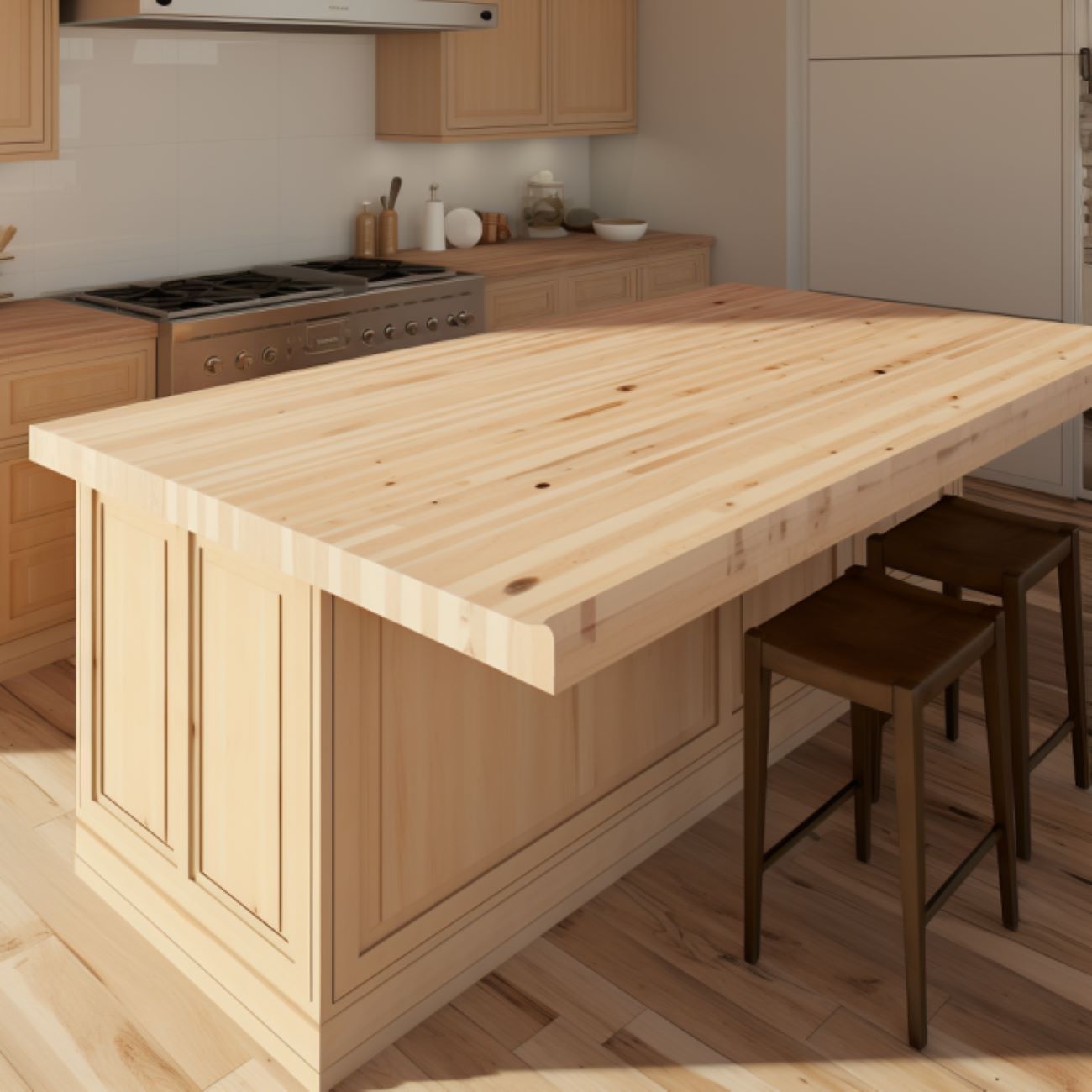 Plan de Travail en Bois Rustique – “Érable Rustique” 14