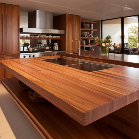 Plan de Travail en Bois Africain – « Mahogany »