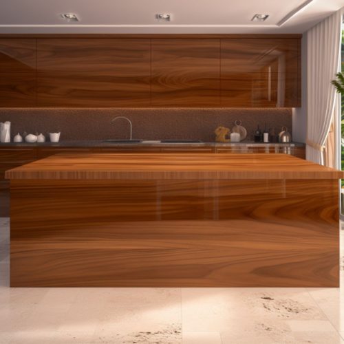 Plan de Travail de Cuisine Chaleureuse – “Bois Sapele” 9