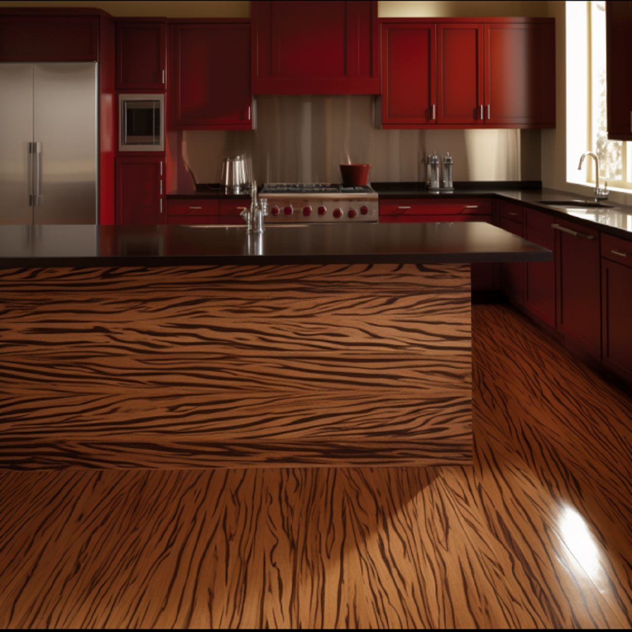 Plan de Travail en Bois de Zebra – “Zebrawood” 17