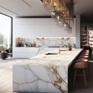 plan de travail en céramique Calacatta